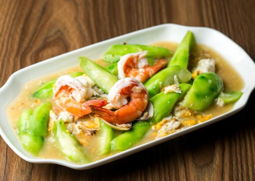 Stir Fried Luffa with Egg & Prawn 丝瓜虾仁